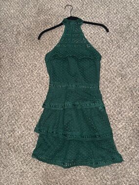 green emerald velvet dress Kiki One Shoulder Midi Dress - Gold